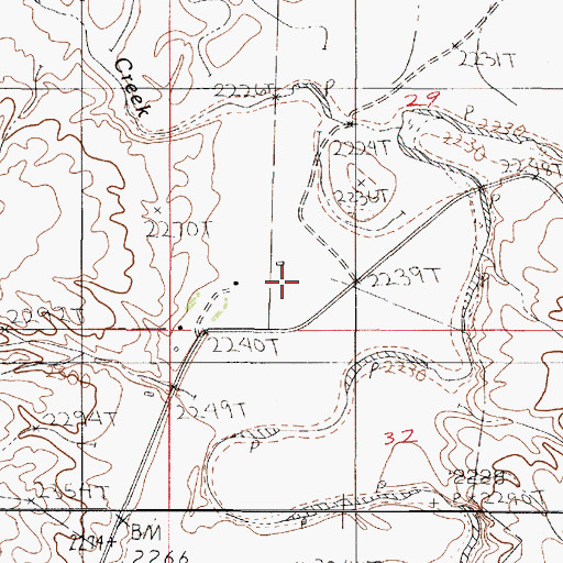 Topographic Map of 22N50E29CCDB01 Well, MT