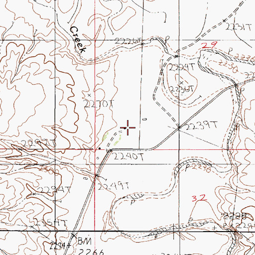 Topographic Map of 22N50E29CCCA01 Well, MT