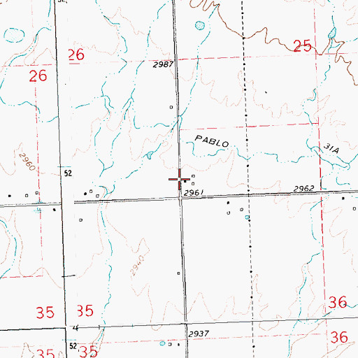 Topographic Map of 22N21W25CCC_01 Well, MT