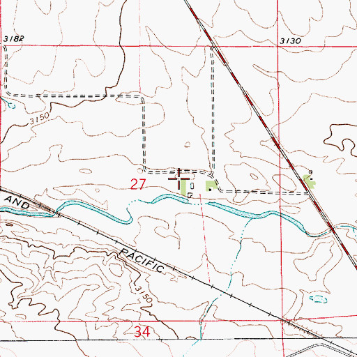 Topographic Map of 22N11E27ACDC01 Well, MT