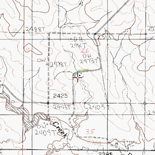 Topographic Map of 22N48E26CDAA01 Well, MT