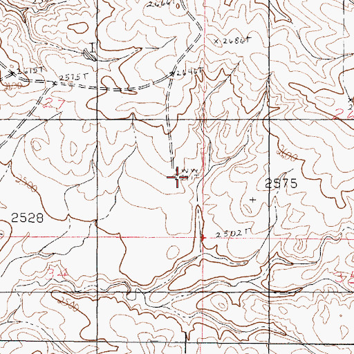 Topographic Map of 22N46E27DDAB01 Well, MT