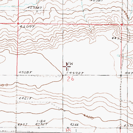 Topographic Map of 22N05W26ACCC01 Well, MT