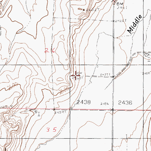 Topographic Map of 22N45E26DBDD01 Well, MT