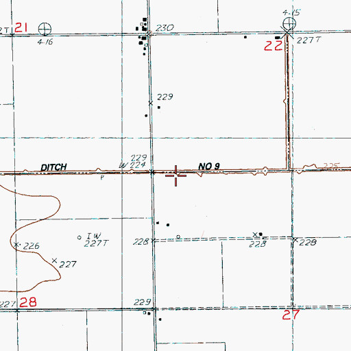 Topographic Map of Ditch Number 9, AR