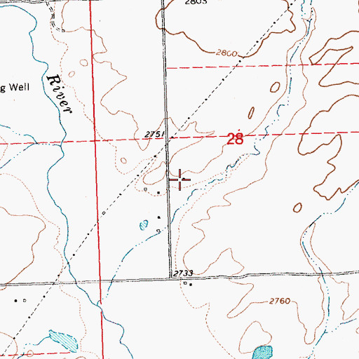 Topographic Map of 22N23W28CAC_01 Well, MT