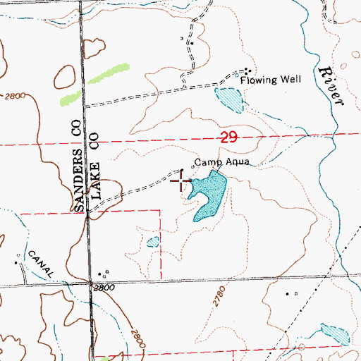 Topographic Map of 22N23W29CACA01 Well, MT