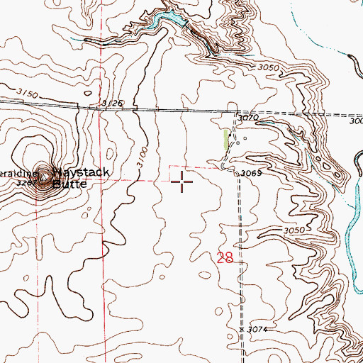 Topographic Map of 22N12E28BACD01 Well, MT