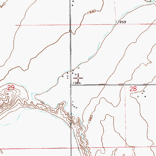 Topographic Map of 22N59E28BCC_01 Well, MT