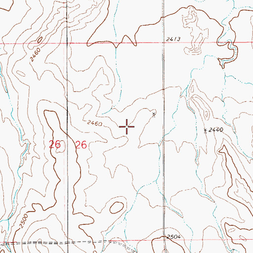 Topographic Map of 22N55E26AD__01 Well, MT