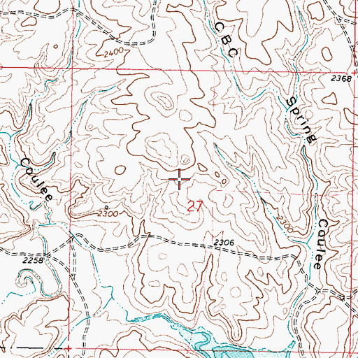 Topographic Map of 22N42E27A___01 Spring, MT