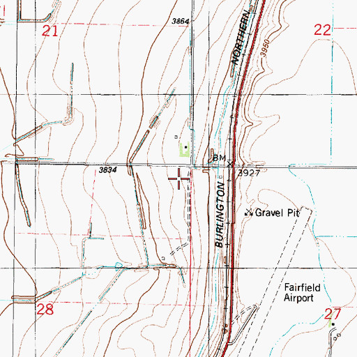 Topographic Map of 22N03W28AAAA01 Well, MT