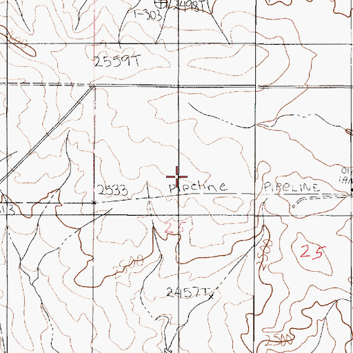 Topographic Map of 22N48E25BDBC01 Well, MT