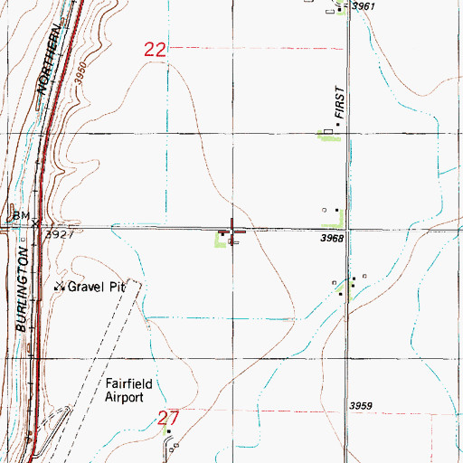 Topographic Map of 22N03W27ABAA01 Well, MT