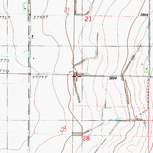 Topographic Map of 22N03W27AAAA01 Well, MT