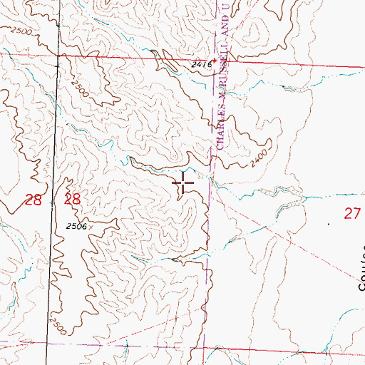 Topographic Map of 22N30E28AD__01 Well, MT