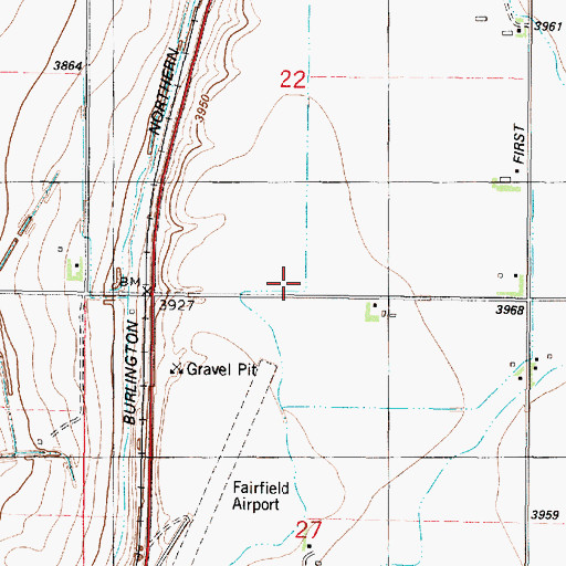 Topographic Map of 22N03W22CDDD01 Well, MT