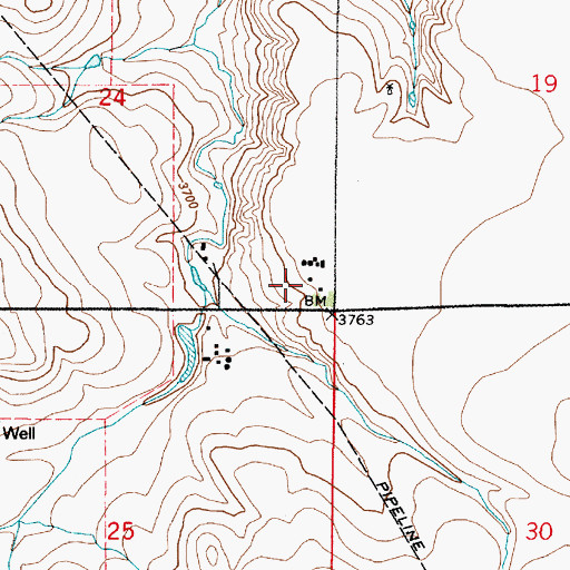 Topographic Map of 22N02E24DDDA01 Well, MT
