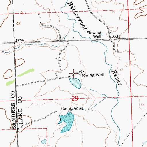 Topographic Map of 22N23W29ACB_01 Well, MT