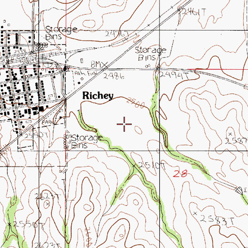 Topographic Map of 22N52E28B___01 Well, MT