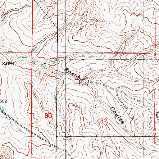 Topographic Map of 22N45E30BADC01 Well, MT