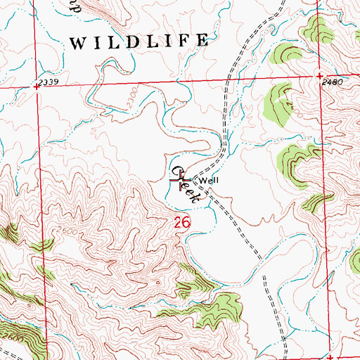 Topographic Map of 22N28E26ACBC01 Well, MT