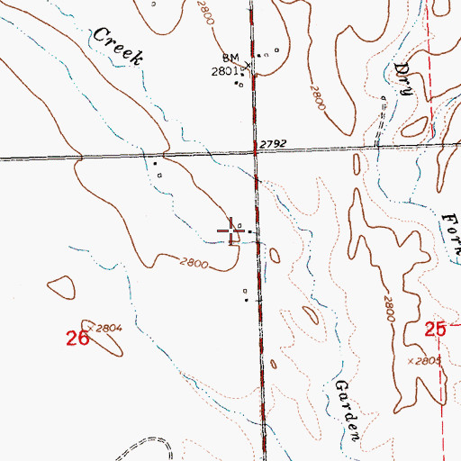 Topographic Map of 22N24W26AAD_01 Well, MT