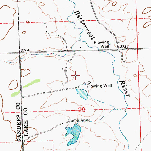 Topographic Map of 22N23W29BADD01 Well, MT