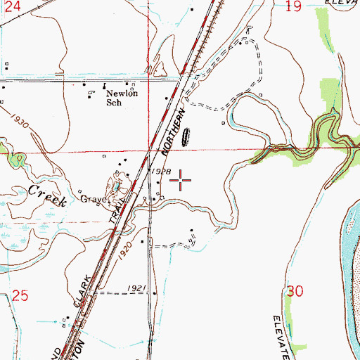 Topographic Map of 22N59E30BB__01 Well, MT