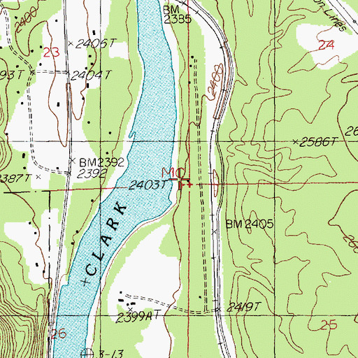 Topographic Map of 22N30W24CCCC01 Well, MT