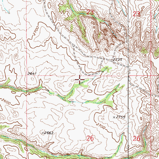 Topographic Map of 22N53E26BAAA01 Well, MT