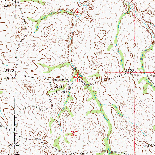 Topographic Map of 22N53E30ABBB01 Well, MT