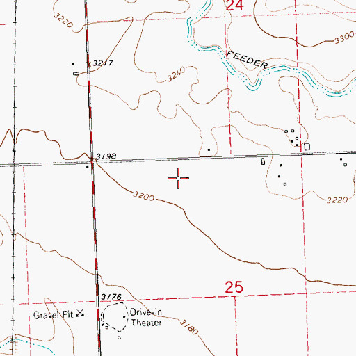 Topographic Map of 22N20W25BABD01 Well, MT