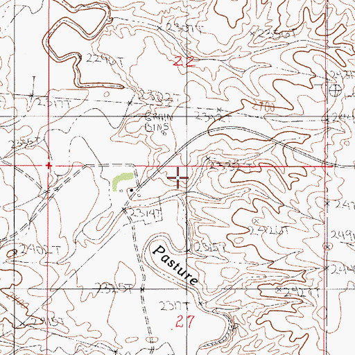 Topographic Map of 22N51E27BAAB01 Well, MT
