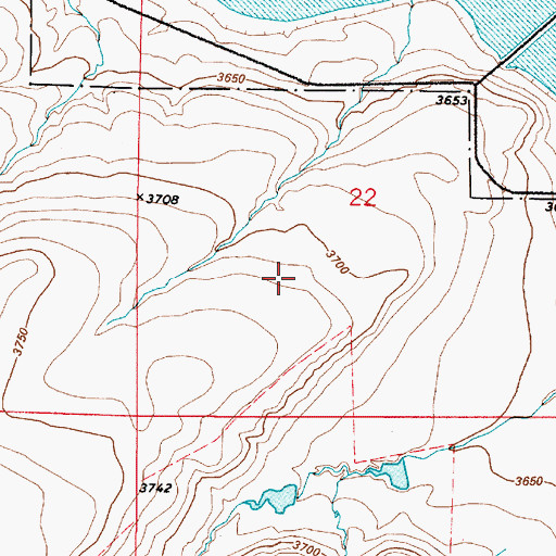Topographic Map of 22N03E22CACD17 Well, MT