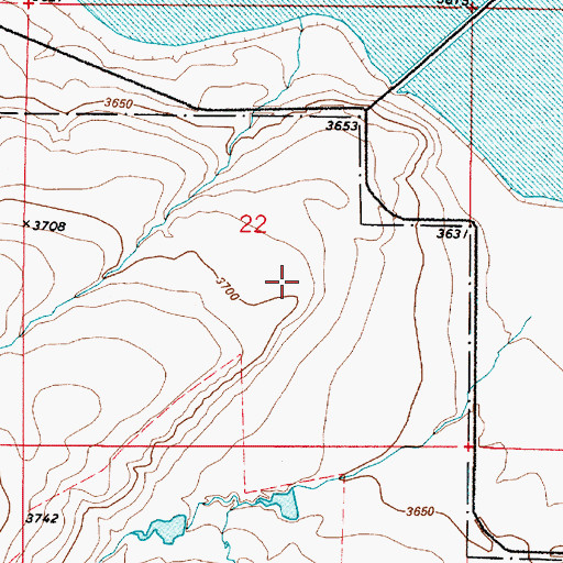 Topographic Map of 22N03E22DBCA19 Well, MT