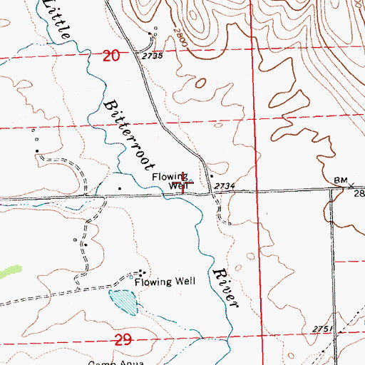 Topographic Map of 22N23W20DDC_01 Well, MT