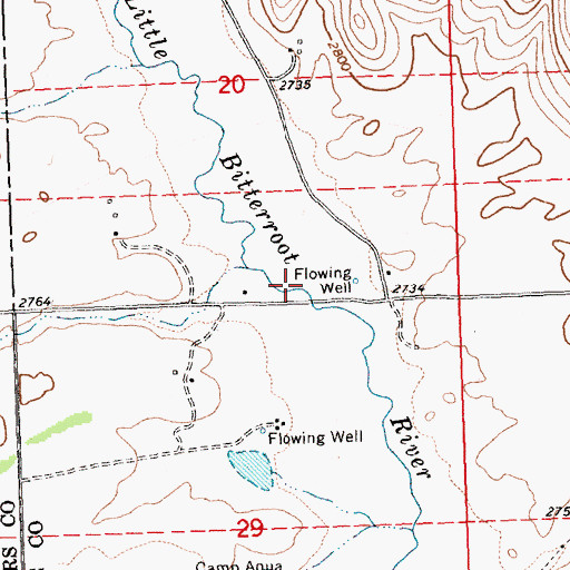 Topographic Map of 22N23W20DCD_01 Well, MT