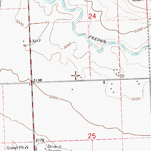 Topographic Map of 22N20W24CDD_01 Well, MT