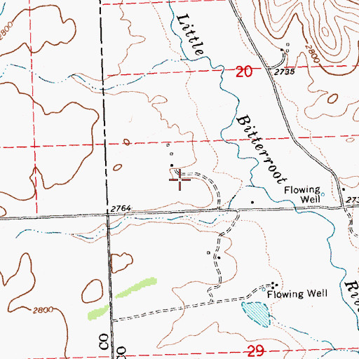 Topographic Map of 22N23W20CDBC01 Well, MT