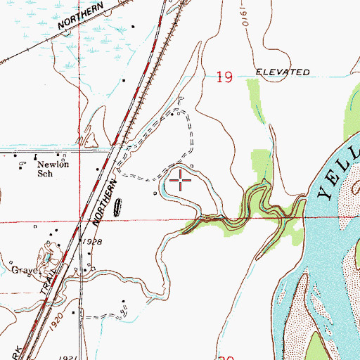 Topographic Map of 22N59E19CD__01 Well, MT
