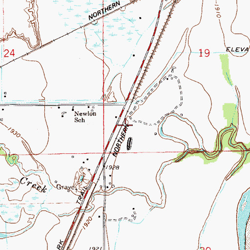 Topographic Map of 22N59E19CC__01 Well, MT