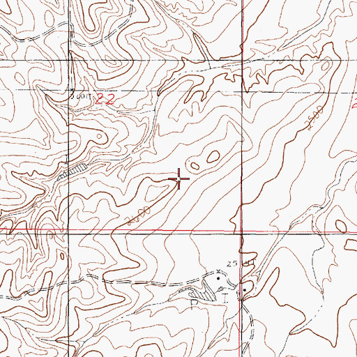 Topographic Map of 22N45E22DDBB01 Well, MT