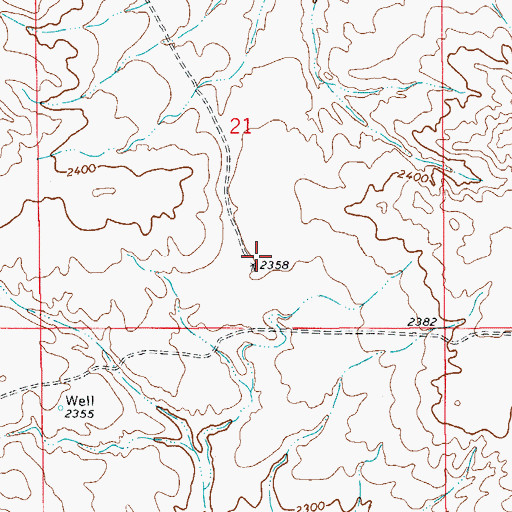 Topographic Map of 22N57E21DCBC01 Well, MT