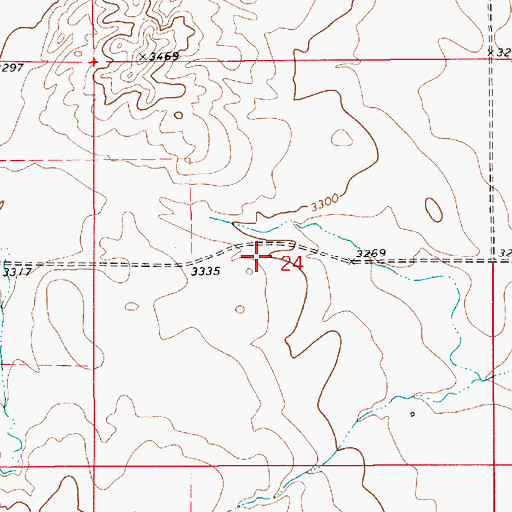 Topographic Map of 22N08E24BDDD01 Spring, MT