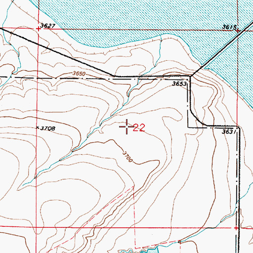 Topographic Map of 22N03E22CAAA15 Well, MT