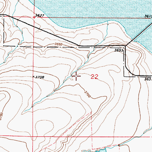 Topographic Map of 22N03E22CAAB18 Well, MT