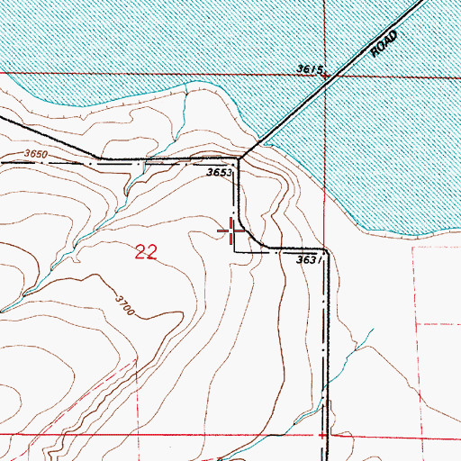 Topographic Map of 22N03E22ADCB04 Well, MT