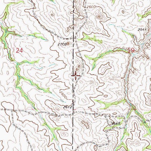 Topographic Map of 22N52E24DADD01 Well, MT