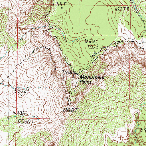 Topographic Map of Monument Point, AZ